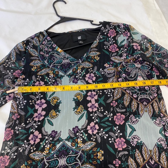 NWT iZ Byer Floral Boho Floral Flute Sleeve Blouse Size M - Picture 12 of 13